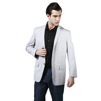 意大利 ROMASTER 罗马世家 男士灰色纯色开衫款翻领长袖西服 RJ354195 185/108C