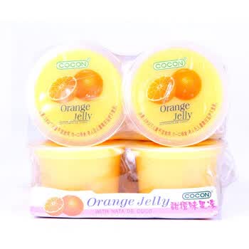 马来西亚 COCON可康牌 甜橙味果冻含椰果 6板x236g(118gx2杯)