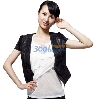 Entralady/音曲2012夏季新款短袖外套 女装短袖外套 YYXW033 黑色 XL