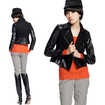 七格格Othermix 2012春装新品小外套 长袖短外套 女12L30020 黑色 XL