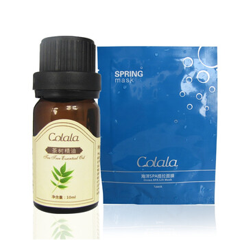 可拉拉海洋SPA提拉面膜+可拉拉茶树精油10ml 祛痘保湿补水组合