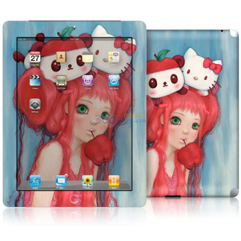ideaSkin 苹果 iPad 2/新iPad 3/The New iPad 咬苹果的女孩 贴膜保护套 个性贴膜 DARC232084