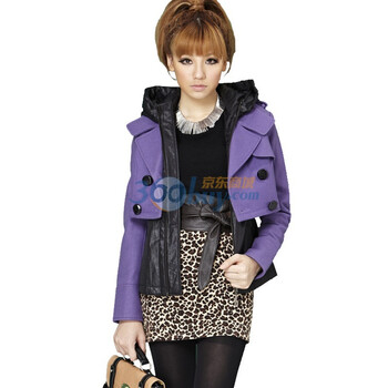TT.COLOR 2011 新款秋冬女装 个性甜美 百搭 时尚两件套外套HJ46 紫色 XL