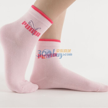 PUMA 彪马 女士休闲提花运动袜子 透气排汗短袜 浅粉 23-25cm