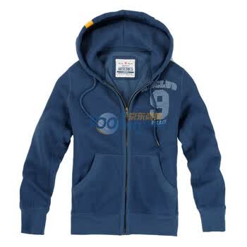 AK男装秋季新品 贴布绣花开衫卫衣11C205007 蓝色 XXL