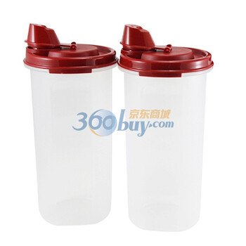 特百惠Tupperware 650ml中油壶2件套 经典红