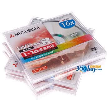 三菱（Mitsubishi）DVD-R 16速 4.7G 标准版 台产 单片盒装5P 刻录盘