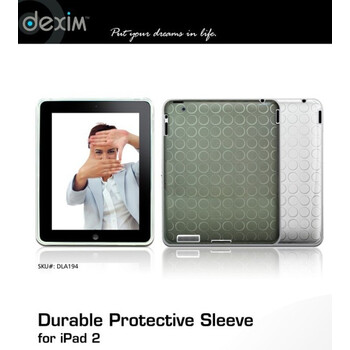 德鑫明 dexim DLA194W 苹果 iPad2圈圈纹 TPU 清水套 超薄 保护套 完美贴合 内附保护膜 透明白