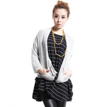 kitterick 女装 短款开襟有扣外套 LBAK808- 灰色 M