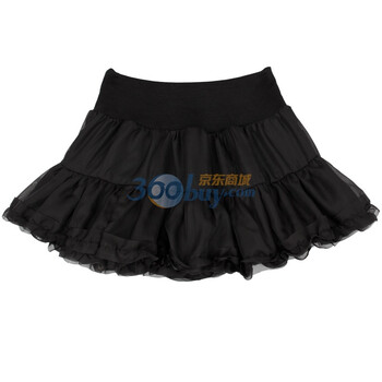 韩都衣舍 韩国2012裙装春装新款雪纺防走光蓬蓬短裙HO2057 黑色 M