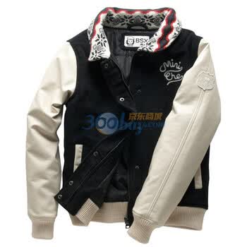 Giordano佐丹奴BSX 棉服 女绣章皮袖雪花领夹棉外套 04371550 黑色 XL