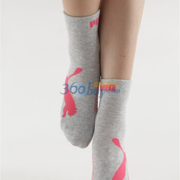 PUMA 彪马 精梳棉 女士提花休闲 短袜子 中花灰 23-25cm