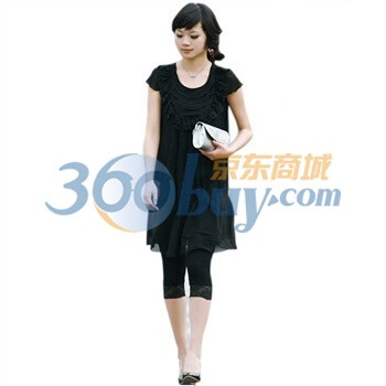莱薇妈咪lovesmama 韩版仿真丝孕妇装孕妇裙夏装连衣裙96230 黑色 黑色 M