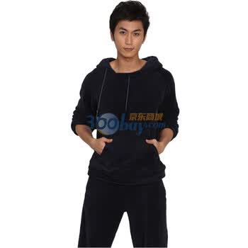 依纷EFENE 家居睡衣双色主义珊瑚绒时尚休闲情侣家居服EWV0004 深蓝色 XL