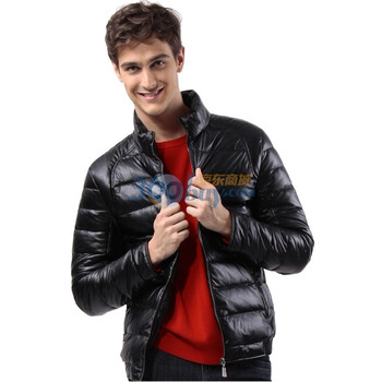 稻草人男装2011冬季新品 时尚休闲纯色立领羽绒服UR115248三色 黑色 185/100A(XL)