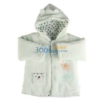 童泰 珊瑚绒带帽宝宝棉衣儿童棉袄婴儿棉服套装秋冬 F2258 绿色 90码