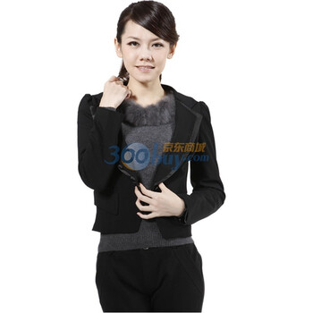 蒂娜莉莎 秋冬新品外套 韩版女修身长袖小西装女外套9141 黑色(00) L