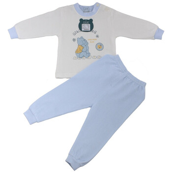 巧尼熊 宝宝服饰 春秋款纯棉提花内衣肩开套装 3136 印粉 90码