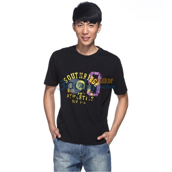 IZOD 新品含莫代尔字母圆领短袖宽松休闲T恤 3121914267200黑色系XXL(185/102A)