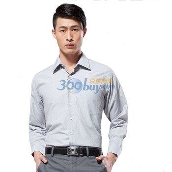柒牌 SEVEN男装2012春夏新款男士商务长袖衬衫E99A3063系列团购 浅灰色 44