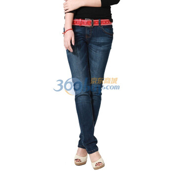 以纯正品2012冬春新款女弹力小直筒瘦身牛仔长裤21420764原179 蓝色 30