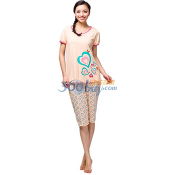 爱帝女式全棉套装6125302011【买即送10元京券】 浅橙 XXL