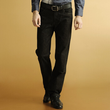 浪氏威尔lansiwear2011秋冬装欧式优雅格调直筒牛仔裤LWAJE078-1 黑灰 38
