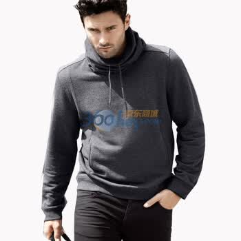 ppz男装 春秋新款堆高领加厚加绒男士卫衣zbwy003 灰色 XXL