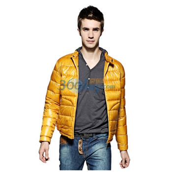 Justyle秋冬新品超薄超轻保暖时尚休闲羽绒服45113006 黄色 XXL