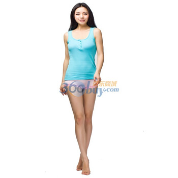 爱帝女士全棉时尚性感蕾丝百搭打底背心6125211211 浅兰1611 XL