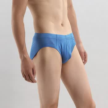 金三塔NZM061 100%桑蚕丝针织三角男士内裤加大码 蓝 XXXL