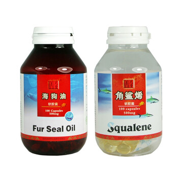 善元堂海狗油软胶囊500mg*100粒+善元堂圣鲨角鲨烯软胶囊 450mg×100粒