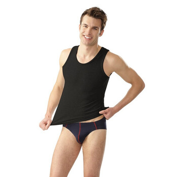 Hanes 恒适男式棉氨背心BUM806-美国专业内衣品牌 黑色 XXL超大号