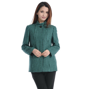 赛斯特绿色格纹短大衣Q08371 绿色 XXXXL