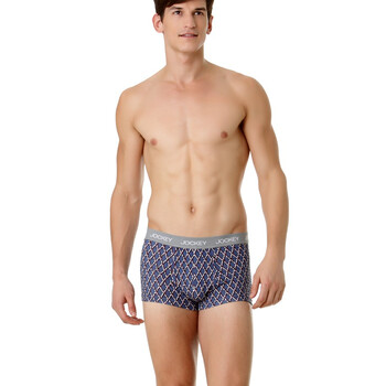 Jockey居可衣 2012春夏新品 2条超值装 男式棉平角裤 JJ12221321 900白+蓝色印花 XXL