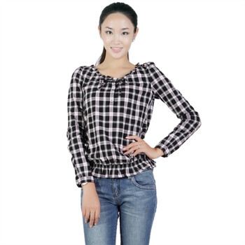 以纯 秋装新款 女装休闲衬衫 11124101 119元 黑色 XL