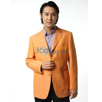 【amurs爱缪斯】男士商务经典棉麻西服A1100GS06 橙色 54B/XXL