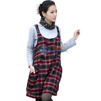 喜满韩版孕妇装孕妇裙春夏装/春秋装2011新品C206 红色 M