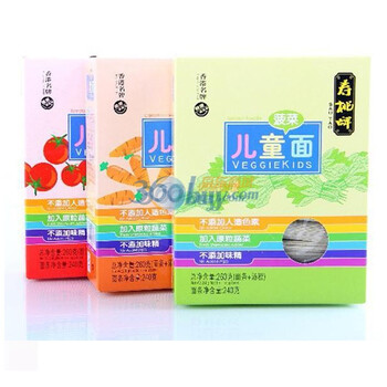 香港名牌寿桃牌儿童面（胡萝卜味）不添加人造色素 260gX2盒