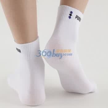 PUMA 彪马 男士休闲运动袜子 提花商务袜 漂白-海蓝 25-27cm