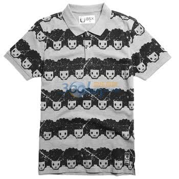 Giordano佐丹奴BSX Polo 男个性MINI CHE印花珠地POLO 04011200 浅灰色 XL