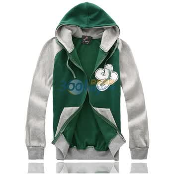 2011秋装新品男装连帽个性简约开衫卫衣休闲外套K705绿色XXL
