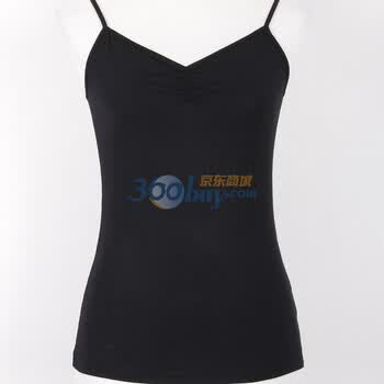 艾得米兰 女士 莫代尔 褶皱 美胸纤体 简单款 吊带背心LA2836 黑色 均码