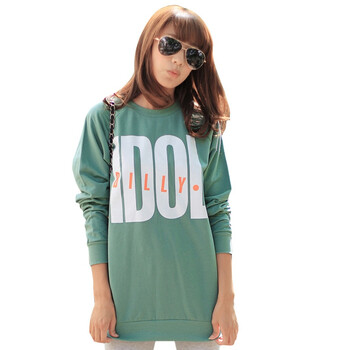 韩都衣舍 韩国秋冬季新品韩版长袖女卫衣GS1701 绿色 均码