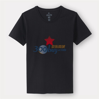 初刻CRUCCO 【男款】T恤--五角星--植绒 00024464 黑色 XXL