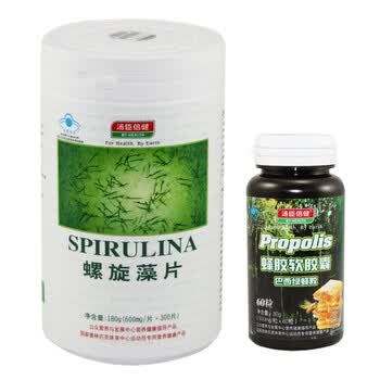 汤臣倍健蜂胶软胶囊60粒+汤臣倍健螺旋藻300片【调节肠胃组合】