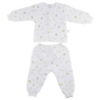 巧尼熊 宝宝服饰 春秋冬季开胸保暖内衣套装 婴儿童装内衣3149 印粉 73码