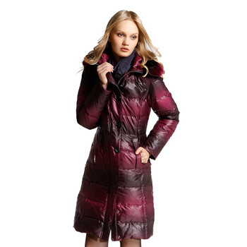 Sharon雪伦 中长款獭兔毛 带帽女士羽绒服 61522 27H02玫红 XL175
