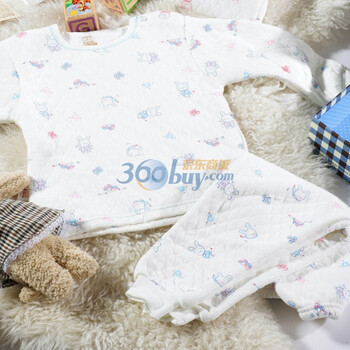 【小富兰克】婴儿服装 春季儿童保暖内衣套装 加厚宝宝内衣5033 粉红色 73