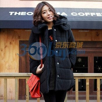 时尚起义 2012冬装韩国进口羊羔绒休闲棉服 女567959 黑色 one